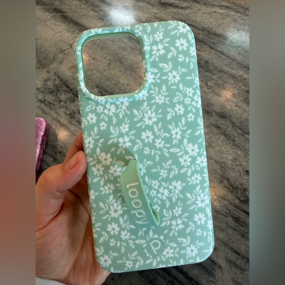 Loopy Case Mint Floral Phone Cover iPhone 15 Pro Max